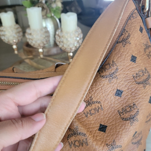 100% Authentic MCM congnac large hobo shoulder bag